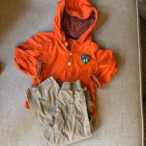 Carter's 3T Orange shirt and Tan pants